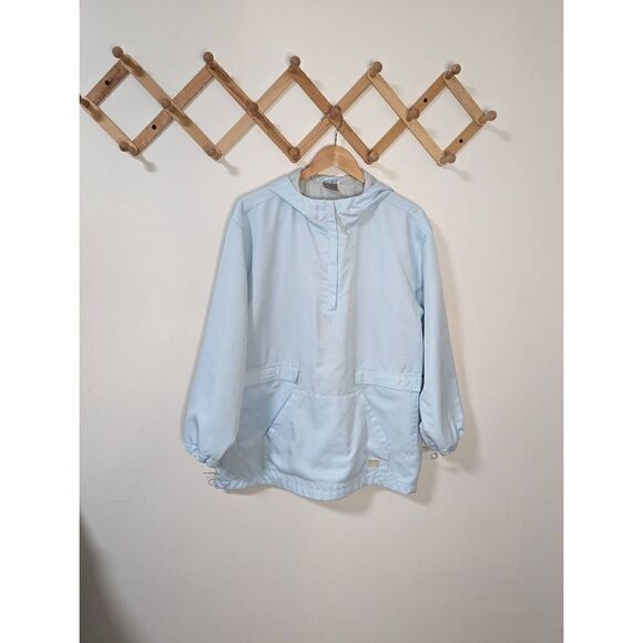 Nike Men's Quarter-Zip Wind Breaker Light Blue Oversized Hooded Jacket - Size M - Picture 1 of 11